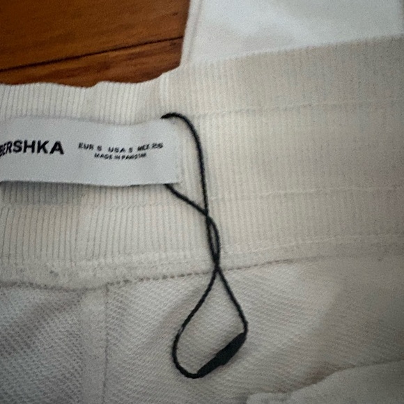 BERSHKA Off-White Ribbed Knit Sweatpants - Picture 2 of 7
